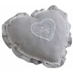 Coussin coeur gris
