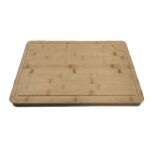 Qem - grande planche � d�couper en bambou massif avec rainure � jus - planche � d�couper bois de 45x30x2 ...