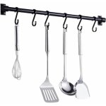 Qersta - barre d'ustensiles de cuisine murale - 40 cm avec 6 crochets amovibles (support de porte d'tagre) ...