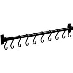 Qiyao - barre de cuisine aluminium barre murale porte ustensiles de cuisine avec 7 crochets, pour salle ...