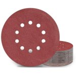 Qiyao - disques de ponage 225 mm 25 pices grain p120 10 trous disques abrasifs 225 mm ronds papier ...