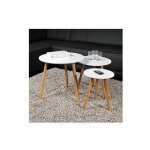 Le quai des affaires - lot de 3 tables basses gigognes venus / blanc / Le quai des affaires - lot de 3 tables basses gigognes venus / blanc /