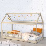 Le quai des affaires - lit cabane panda 90x190 + 1 sommier + barrière / naturel / 195x97x134 Le quai des affaires - lit cabane panda 90x190 + 1 sommier + barrière / naturel / 195x97x134