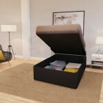 Le quai des affaires - lit coffre spiro 90x200 + 1 sommier / noir / 201x91x38