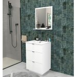Le quai des affaires - meuble sous - vasque 3 tiroirs marbella 60 cm + vasque / blanc /