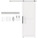 Quincaillerie porte coulissante de grange - homcom - syst�me de rail 152cm - robuste - acier inox 304 ...