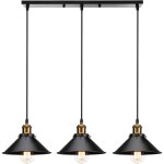 [jamais utilis] rtro lustre suspension industrielle e27 3 tte noir plafonnier luminaire ajustable ...