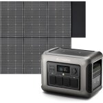 R1500 g�n�rateur �lectrique portable avec 600w panneau solaire, lifepo4 de 1152wh charge rapide de 40 ...