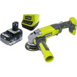 Ryobi r18ag - 0 meuleuse d'angle sans fil 18 v one + 115 mm + 1x batterie 5, 0 ah + chargeur