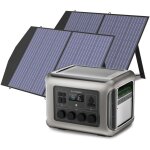 R2500 station �lectrique portable avec 2x panneau solaire pliables de 100w, 2016wh batterie lfp, avec ...