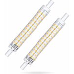 R7s led 118mm dimmable 10w, ampoules r7s 118mm blanc chaud 3000k, 10 watt equivalent lampe halogene 48w ...