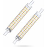 R7s led 118mm dimmable 10w, ampoules r7s 118mm blanc chaud 3000k, 10 watt equivalent lampe halogene 48w ...