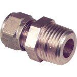 Raccord bic�ne de serrage en laiton avec filetage m�le diam. 15 mm x 1 / 2''