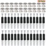 Raccords de came 50 paire de connexion de panneaux d'armoires de meubles �15mm connecteur invisible de ...
