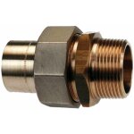 Raccord gaz droit 3 pi�ces � visser male - � souder cuivre 28 - 26x34