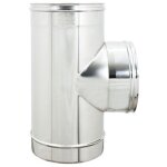 Raccord en t en inox f. f. m. �12 cm ? acier aisi 304 ? �vacuation des fum�es pour po�les et chaudi�res ...