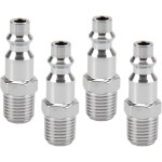 Raccord rapide air comprim�, 4 pi�ces raccord rapide 1 / 4 m�le am�ricai, am�ricain embout compresseur ...