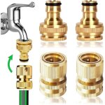 Raccord rapide en laiton 1 / 2 et 3 / 4 pouce pour tuyau d?arrosage de jardin ? kit complet