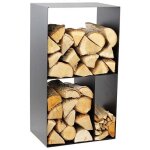 Rack � b�ches caso en acier noir avec rangement 45x30x80 cm