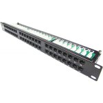 Panneau de brassage 1u 48 rj45 utp cat. 5e noir - rackmatic
