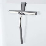 Raclette de douche en acier inoxydable de qualit suprieure, sans perage, raclette de douche en silicne ...