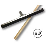 Kibros - raclot balai raclette extracteur d'eau pour sol - quantité x 3 - 44 cm - avec manche Kibros - raclot balai raclette extracteur d'eau pour sol - quantité x 3 - 44 cm - avec manche
