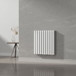 [neu. haus] - radiateur � panneaux double nore 800 w acier 60 x 60 cm blanc
