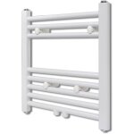 Vidaxl ? radiateur s�che - serviettes vertical 480x480 mm ? acier blanc ? 210w ? fixation murale ? s�che ...