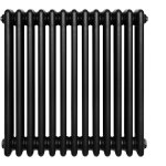 Radiateur traditionnel � 4 colonnes 600 x 605 mm en acier carbone noir chauffage central horizontale ...