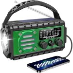 Radio dynamo portable de survie 20000mah - radio am / fm, power bank, sos, lampe poche, panneau solaire, ...