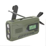 Radio dynamo portable survie urgence - radio solaire � manivelle fm / dab / bluetooth, batterie 4500mah ...