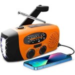 Radio � manivelle d'urgence avec lampe de poche led, radio portable am / fm noaa avec batterie externe ...