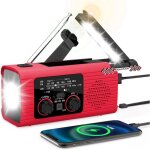 Radio mtorologique d'urgence, 4000mah noaa radio d'alerte mtorologique charge solaire, manivelle ...
