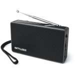 Radio portable analogique noire avec r�glage volume rotatif ? antenne fm pivotante ? sortie casque ? ...