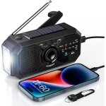 Radio portable manivelle radio solaire survie am / fm radio dynamo usb - c 2500mah rechargeable avec ...