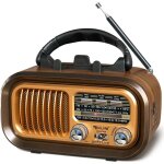 Radio portable, vintage bluetooth fm / am (mw) / sw, excellente rception, lecteur mp3 usb sd tf, poste ...