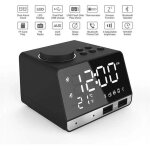 Radio r�veil num�rique, haut - parleur bluetooth, double alarmes, 2 port usb, aux carte tf, disque u, ...