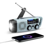 Radio solaire d?urgence, am / fm radio dynamo avec 2000mah power bank, portable radios � pile avec lampe ...