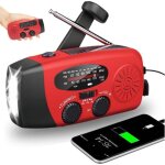 Radio de survie solaire dynamo portable rechargeable 2000 mah am / fm, lampe torche, fonction sos, powerbank ...