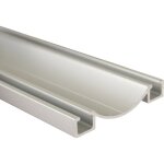 Homewell - rail bas aluminium pour placard coulissant - lg 2m (2000 x 53 x 9 mm, anodis argent)