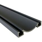 Homewell - rail bas aluminium pour placard coulissant - lg 2m (2000 x 53 x 9 mm, gris ardoise)