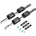 Rail de guidage lin�aire, 2pcs hg15 - 300mm rail de guidage lin�aire en fonte avec 4pcs hgh15 bloc de ...