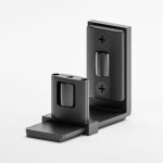 Rail inf�rieur pour porte de grange coulissante noire, conception affleurante flexible en forme de u ...