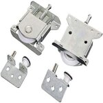Rail de porte coulissante 11x11x5cm ? acier et nylon ? capacit� 20kg ? roulettes silencieuses pour armoires ...