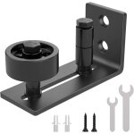 Rail de porte coulissante robuste pour portes de grange, bute en acier au carbone noir 8 en 1, conception ...