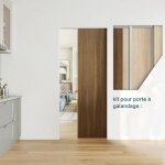 Rail de porte � galandage - kit avec accessoires - 80kg max - secury - t