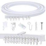 Rail de rideau 5 m flexible et incurv� ? mat�riau pvc ? id�al pour chambre, balcon, salle de bain, s�parateur ...