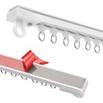 Rail de rideau autocollant pour plafond ou mur, 6 x 40 cm / 240 cm, sans per�age / vis, tringle � rideau ...