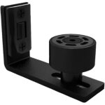 Rail de sol rglable pour mur / rail infrieur de porte pour portes coulissantes en bois, noir