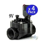Lot de 4 lectrovanne d'arrosage rain bird 100hv 1'' 9v, pour les programmeurs  piles